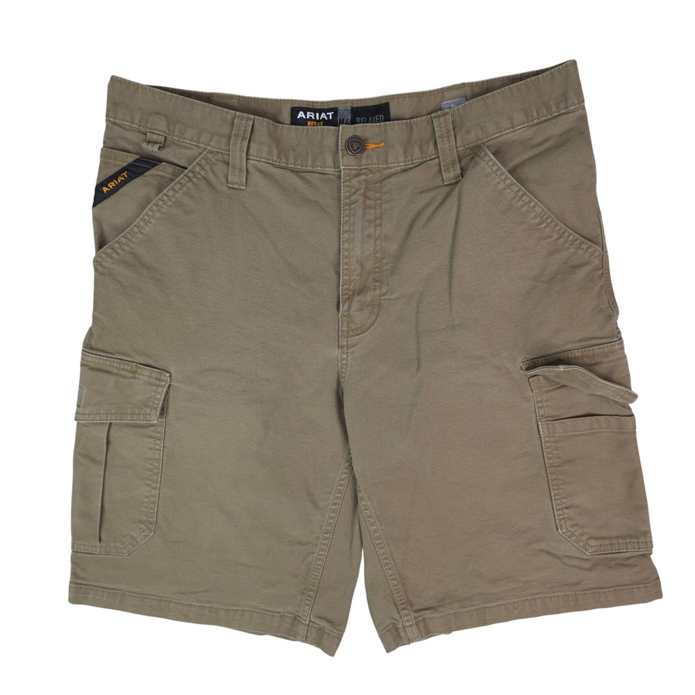 Ariat Cargo Shorts Rebar M4 Relaxed Men 34x11 Field Khaki DuraStretch Tough Work